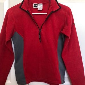 Women’s Red North Face Fleece Quarter zip (S)